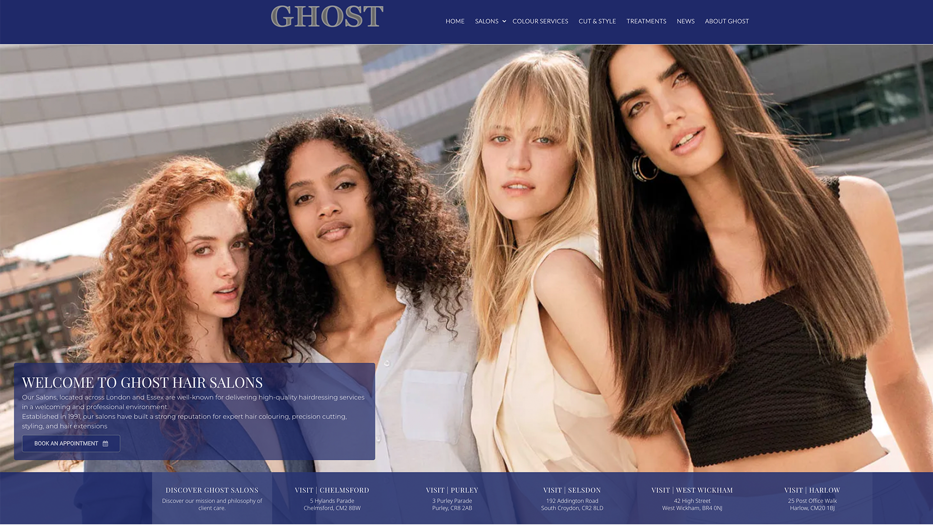 Find your GHOST Hair Salon in London & Essex